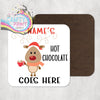 Reindeer Hot Chocolate Personalised Coaster - Coasters
