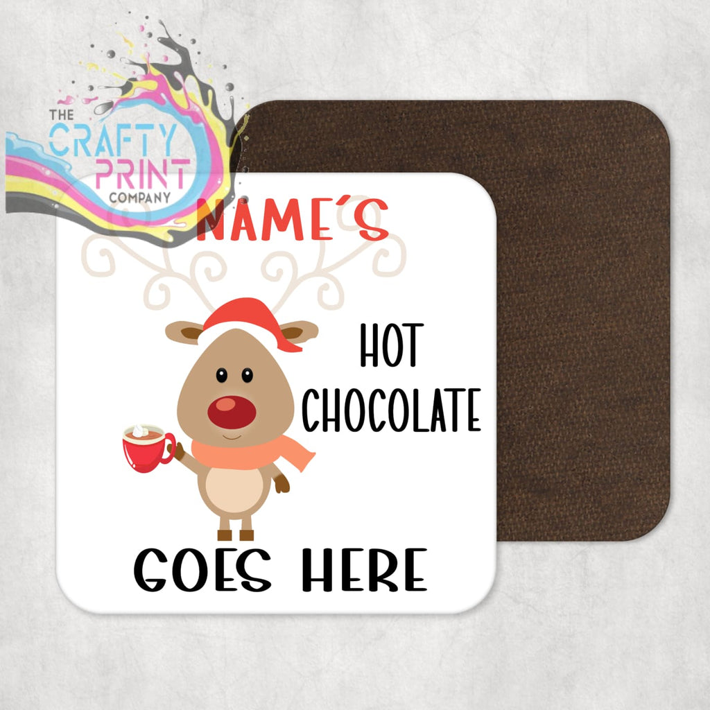 Reindeer Hot Chocolate Personalised Coaster - Coasters