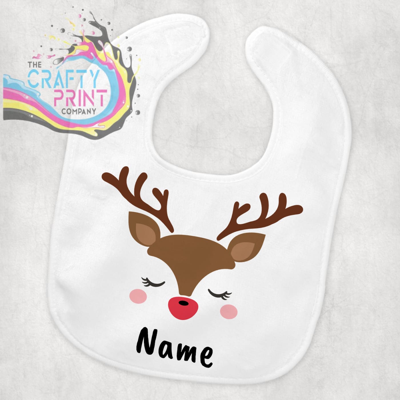 Reindeer Personalised Christmas Baby Bib - & Toddler