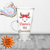 Reindeer Personalised Hot Chocolate Sticker for Latte Mug