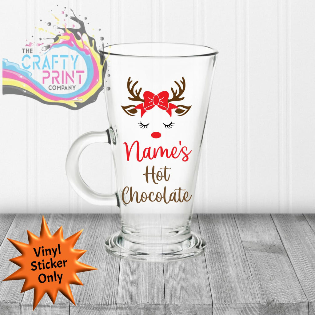 Reindeer Personalised Hot Chocolate Sticker for Latte Mug