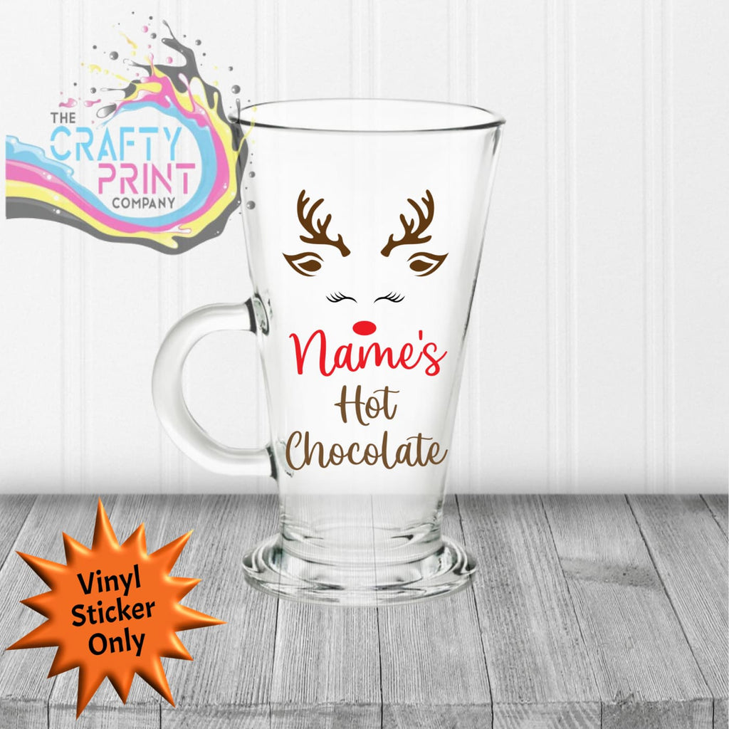 Reindeer Personalised Hot Chocolate Sticker for Latte Mug