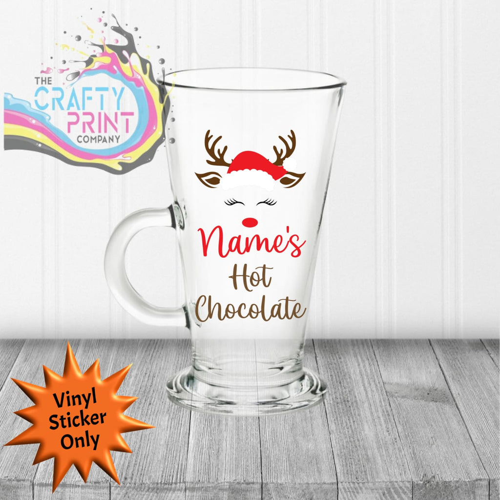 Reindeer Personalised Hot Chocolate Sticker for Latte Mug