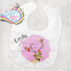 Reindeer Robin Christmas Personalised Baby Bib - Pink - &