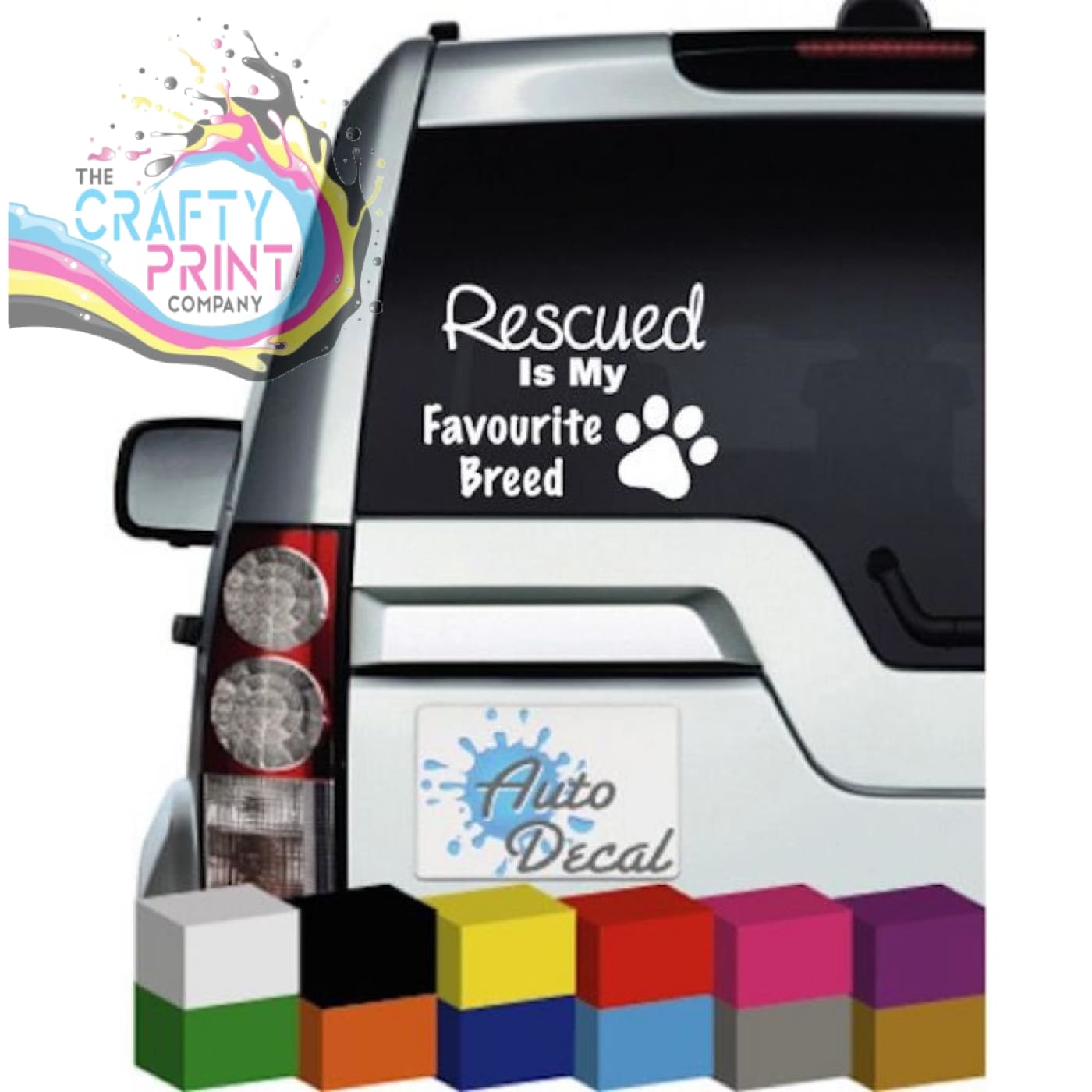 Rescued is my Favourite Breed Vinyl Car Sticker - Bumper