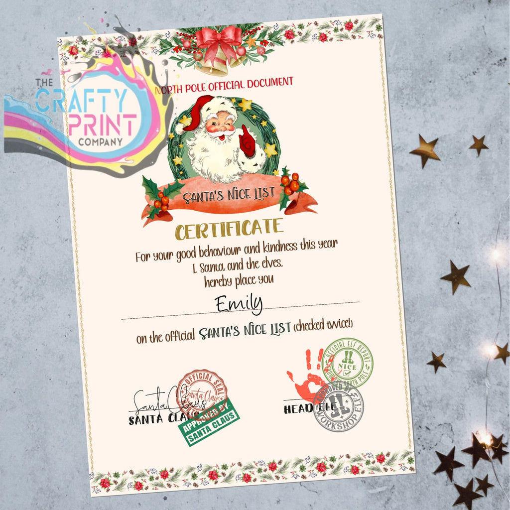 Santa Nice List Certificate - Posters Prints & Visual