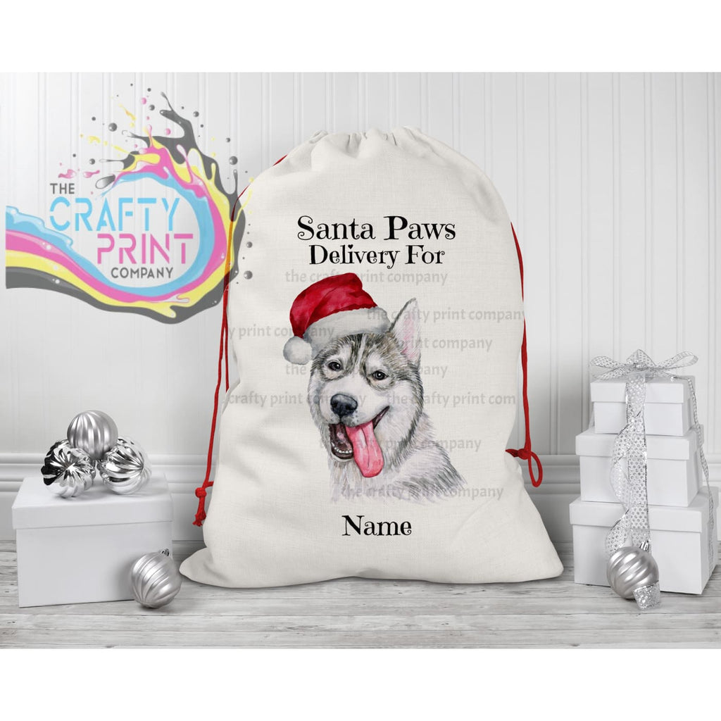 Santa Paws Delivery For Husky Personalised Drawstring Sack -