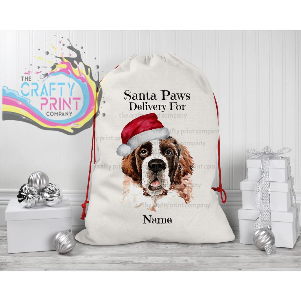 Santa Paws Delivery For St Bernard Personalised Drawstring