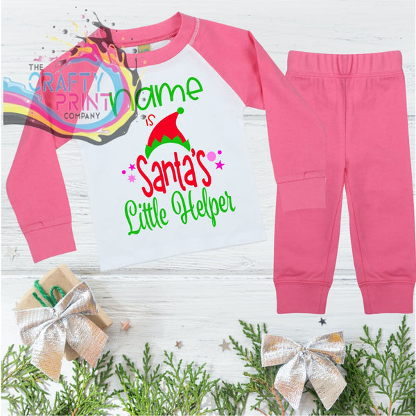 Santa’s Little Helper Personalised Pyjamas - Pink