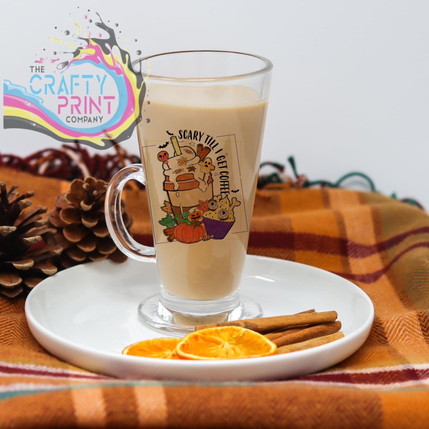 Scary till I get Coffee Transparent Sticker - Decorative