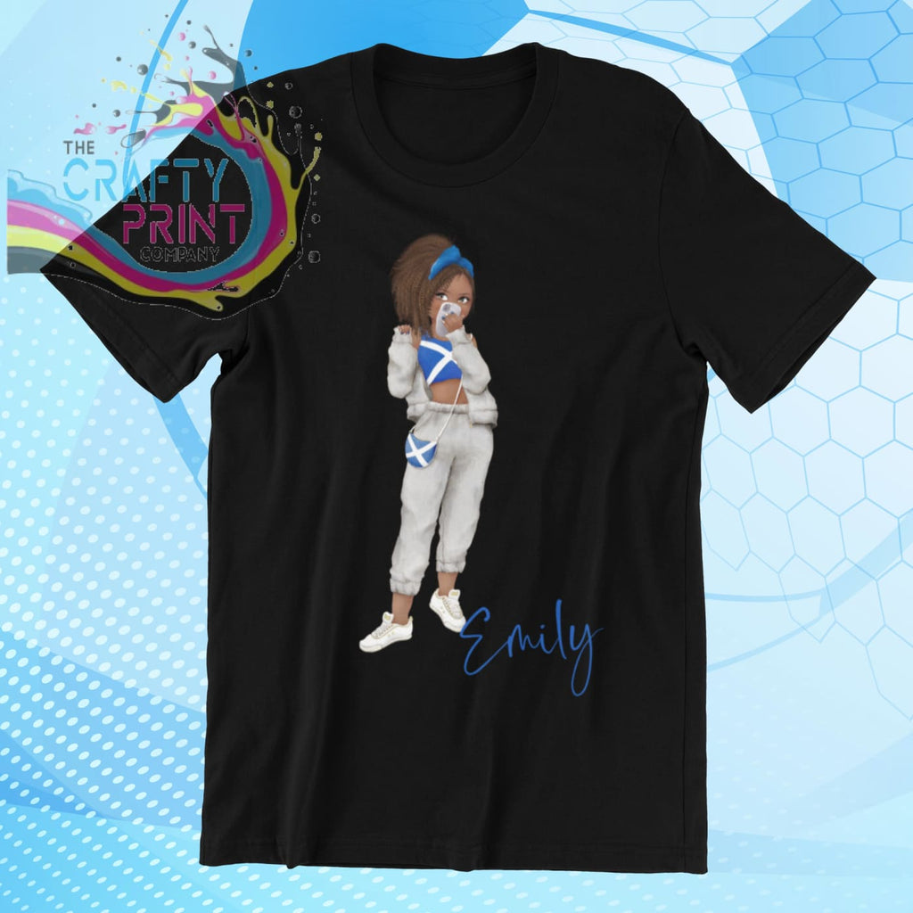 Scotland Scottish Girl Children’s T-shirt - Black / Afro