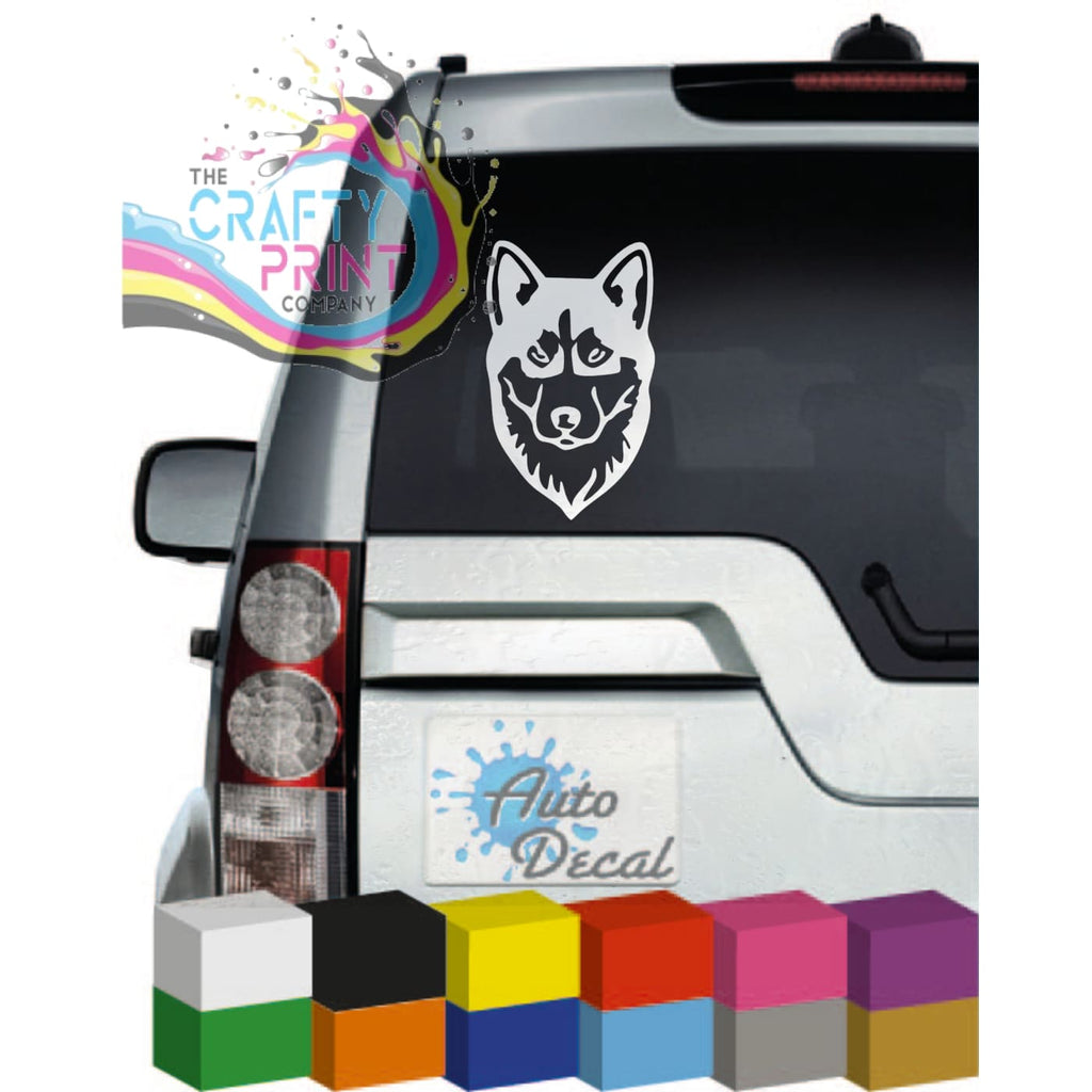 Siberian Husky Face Car Sticker - Bumper Stickers