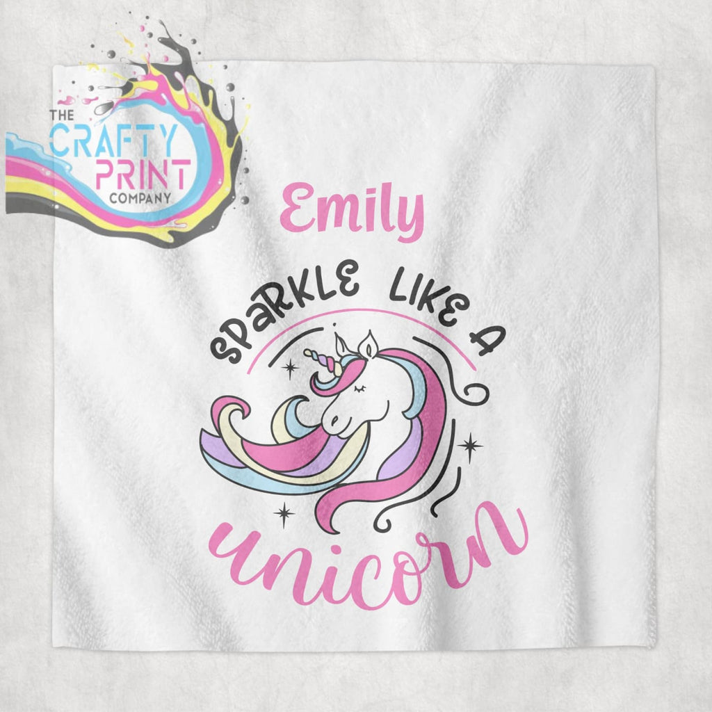 Sparkle like a Unicorn Personalised Face Cloth - Bath Towels