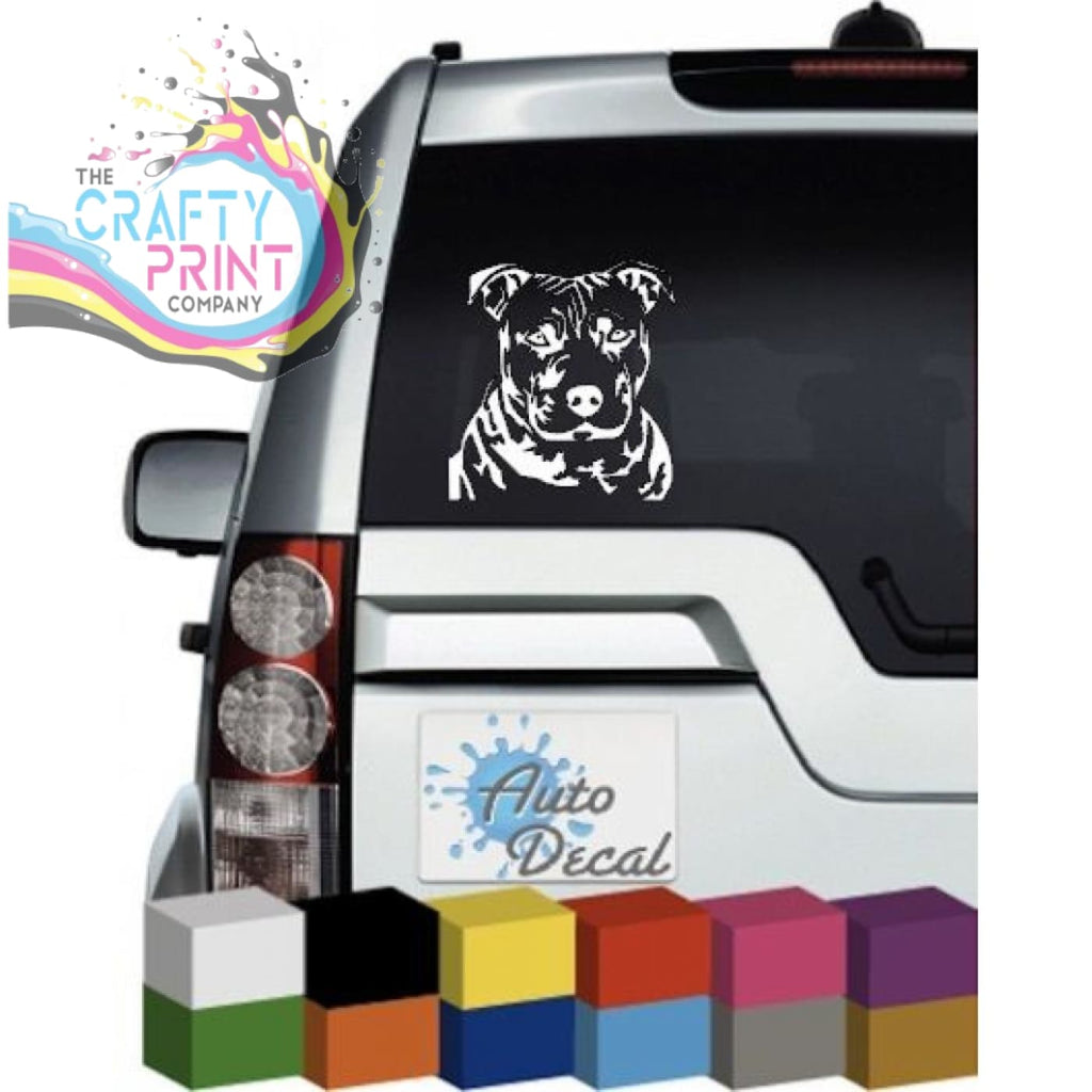 Staffy Head Vinyl Car Sticker - Bumper Stickers