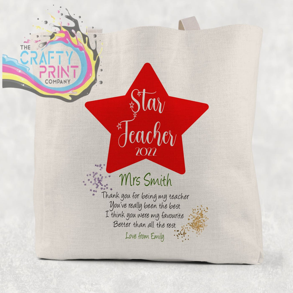 Star Teacher Personalised Tote / Goodie Bag - Gift Bags