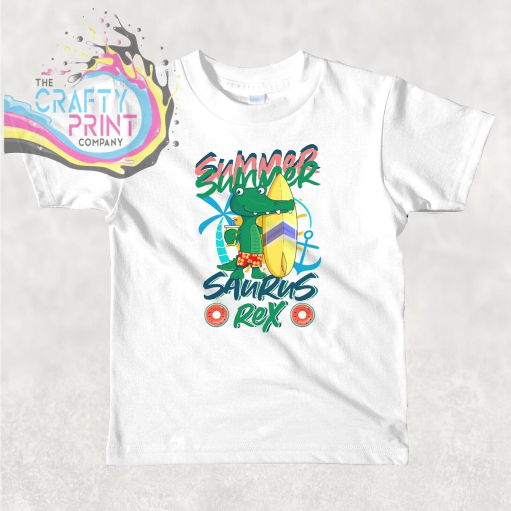 Summer saurus Rex Children’s T-shirt - White / 1-2 Years -