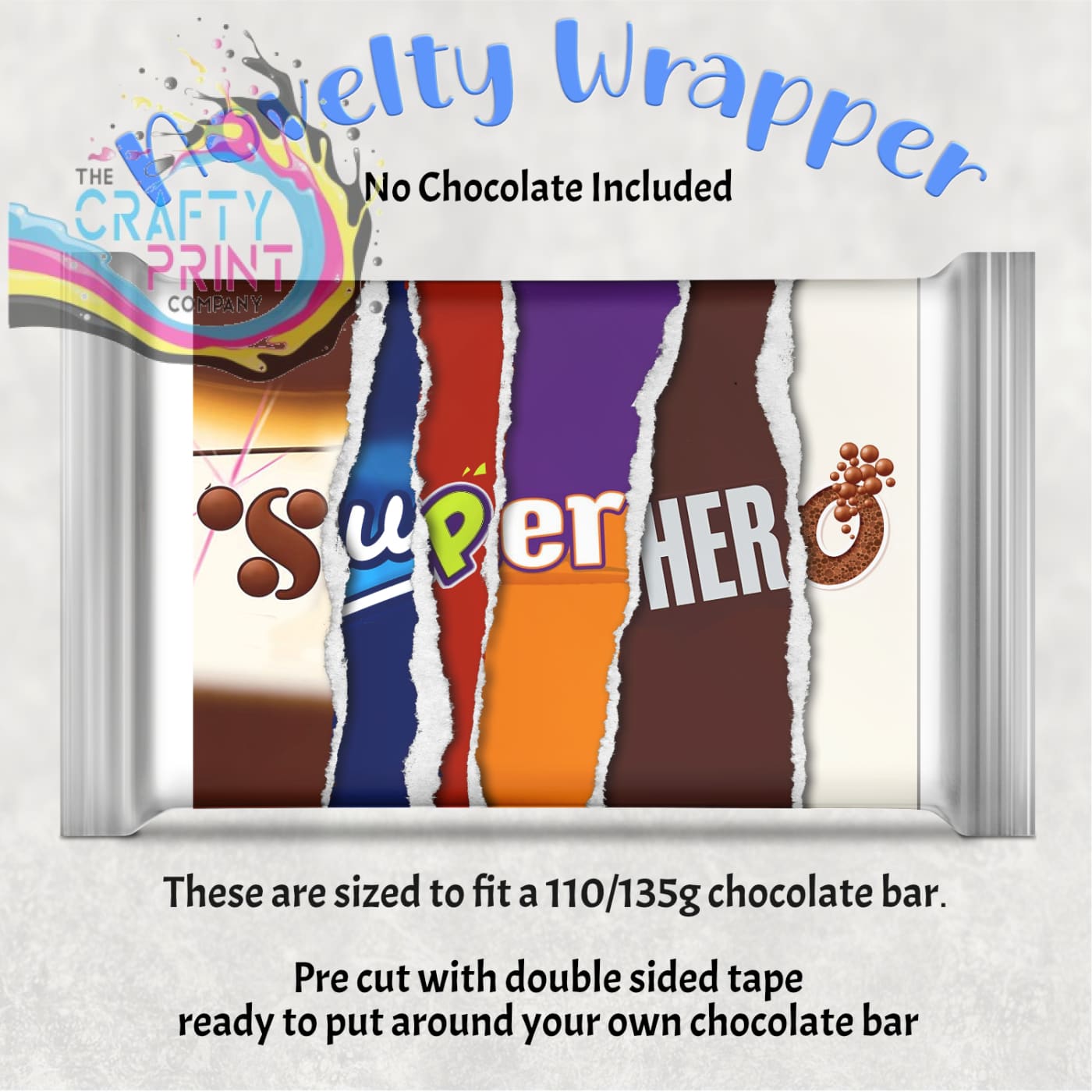 Super Hero Chocolate Bar Wrapper – The Crafty Print Company