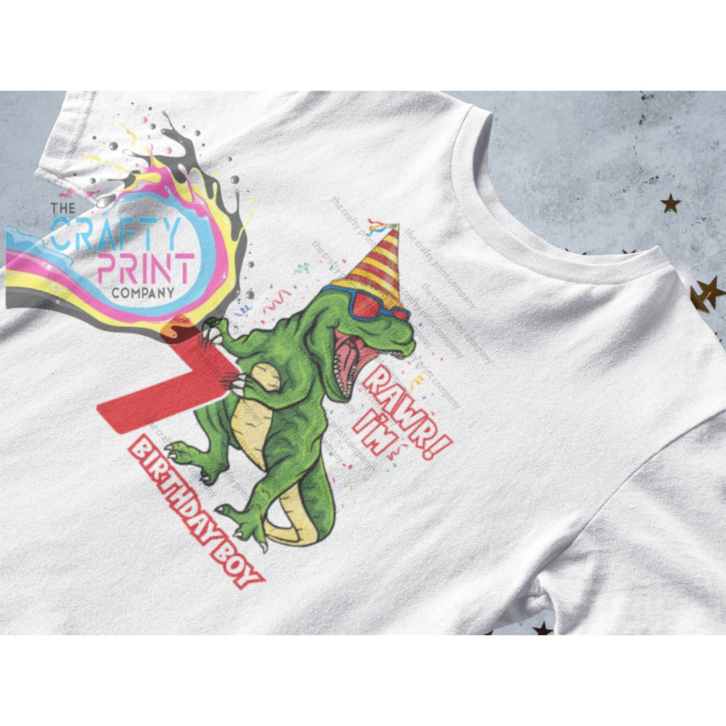 T Rex Dinosaur Age Birthday Boy Children’s T-shirt