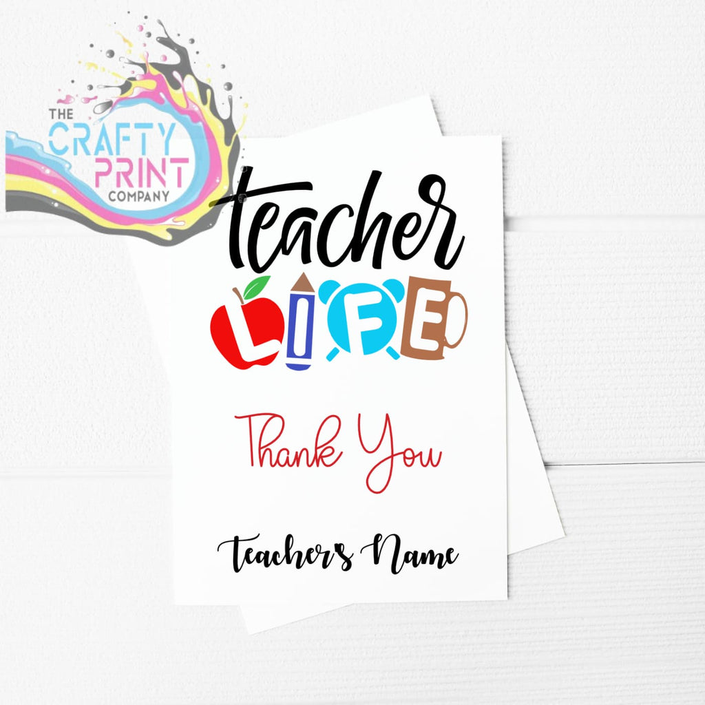 Teacher Life Personalised A5 Card & Envelope - Greeting Note