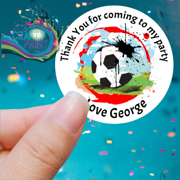 Thank You Football Party Printed Sticker - X Small 25mm - 68