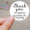 Thank you for supporting my business and family Printed