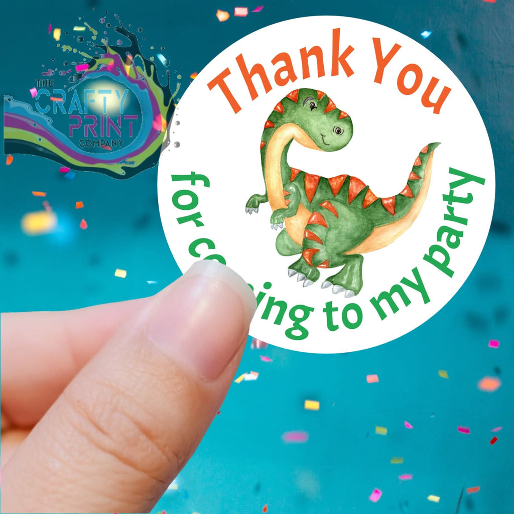 Thank You Green Dinosaur Printed Sticker - Decorative