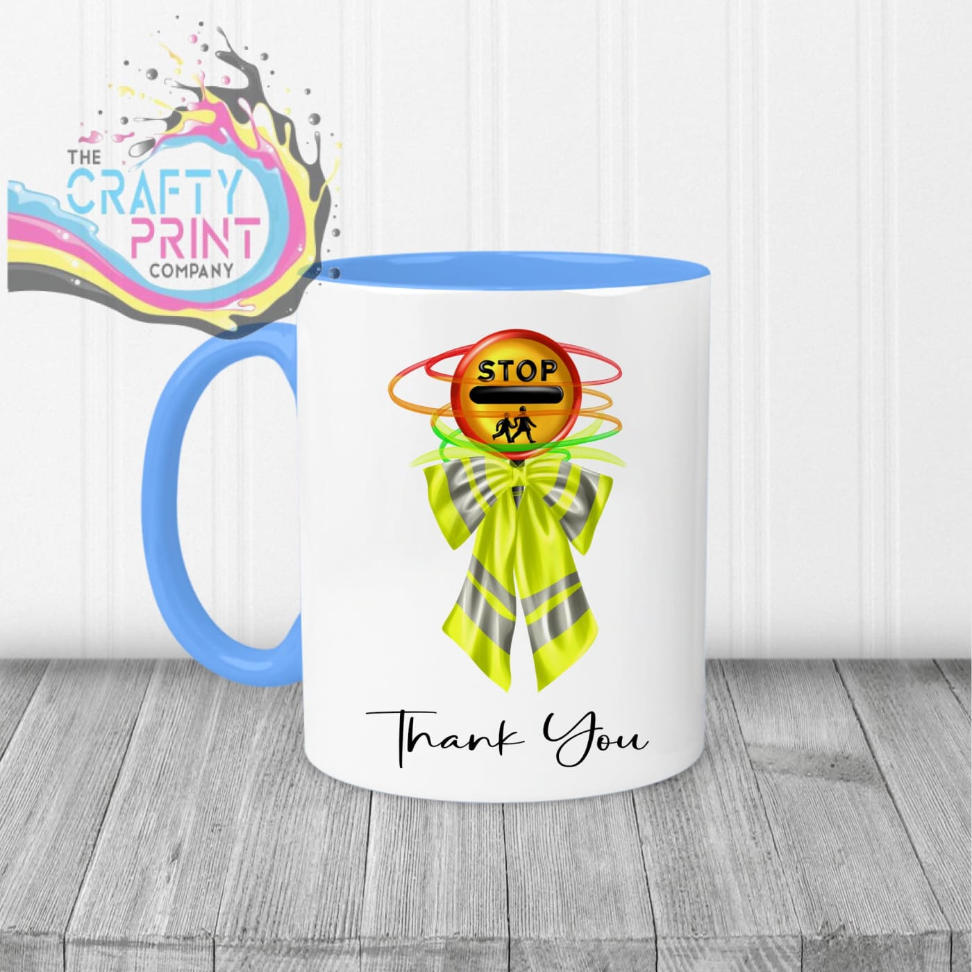 Thank You Lollipop Lady Mug - Blue Handle & Inner - Mugs