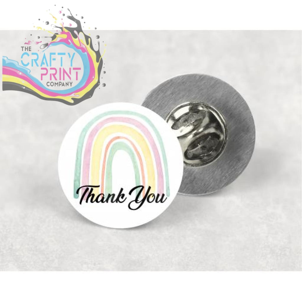 Thank You Rainbow Lapel Pin Badge - & Pass Holders