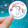 Thank You Unicorn Rainbow Printed Sticker - Decorative