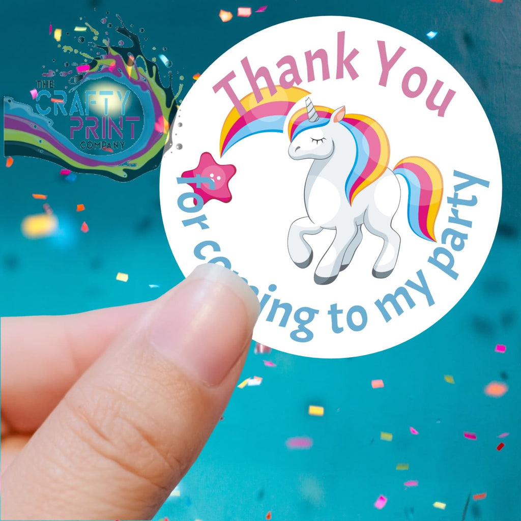 Thank You Unicorn Rainbow Printed Sticker - Decorative