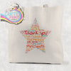 Thank You Word Star Personalised Tote / Goodie Bag - Gift