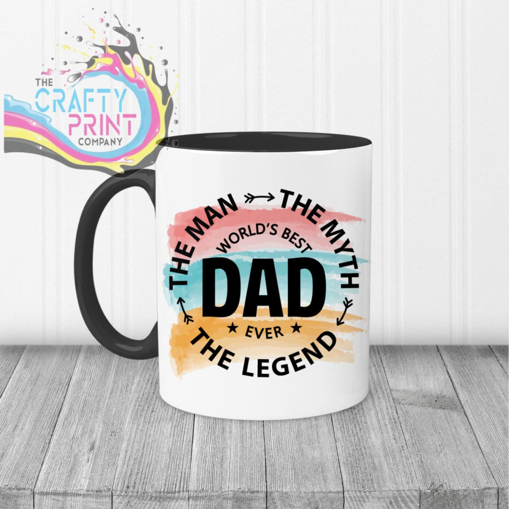 The Man Myth Legend - printed Mug - Black Handle & Inner
