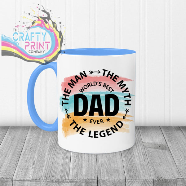 The Man Myth Legend - printed Mug - Blue Handle & Inner