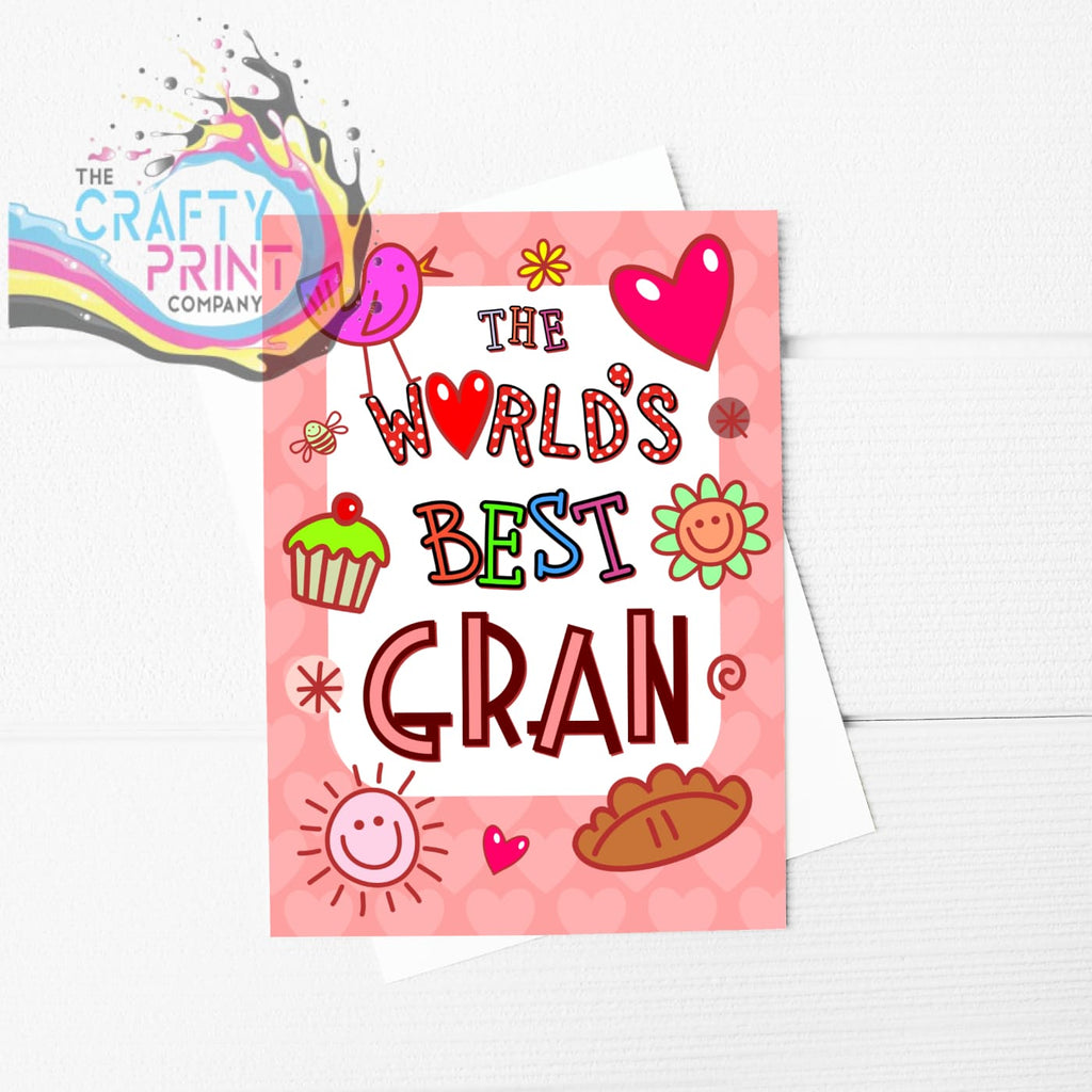 The World’s Best Gran A5 Card & Envelope - Greeting Note