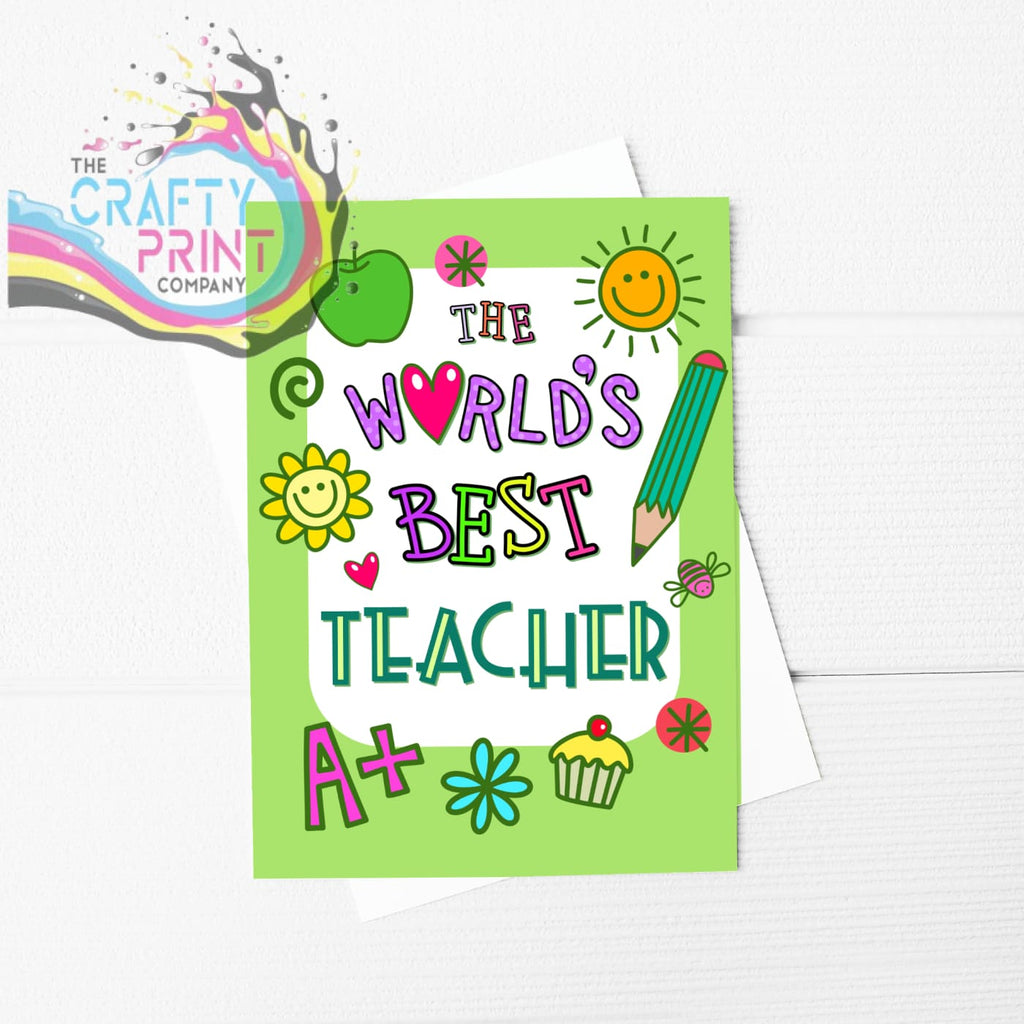 The World’s Best Teacher A5 Card & Envelope - Greeting Note