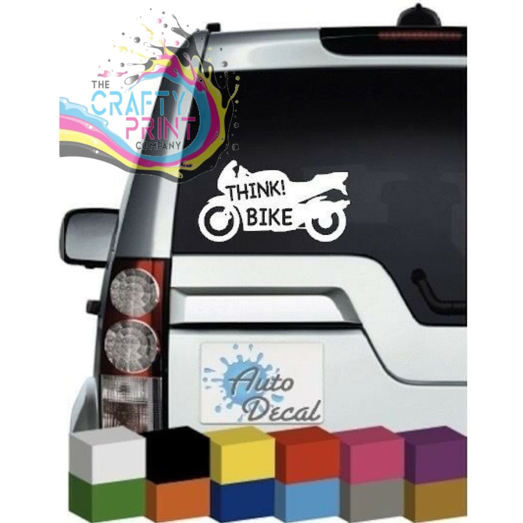 Think Bike In Motorcycle shape Novelty Car Sticker - Bumper