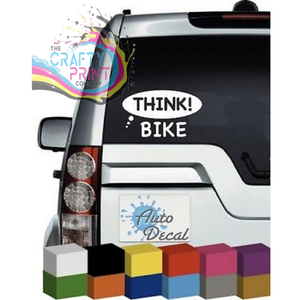 Think Bike Novelty Car Sticker - Bumper Stickers