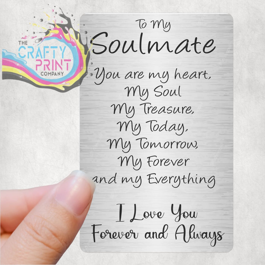 To my Soul Mate Card for Wallet - Aluminium - Handbag &