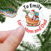 To Name Love from Mom and Dad Santa in his Sleigh Design