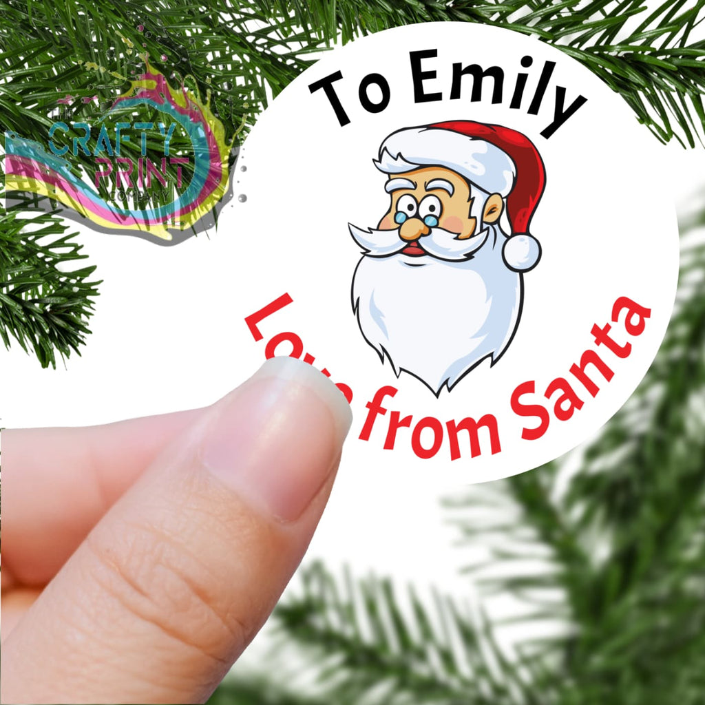 To Name Love from Santa Printed Sticker - Decorative