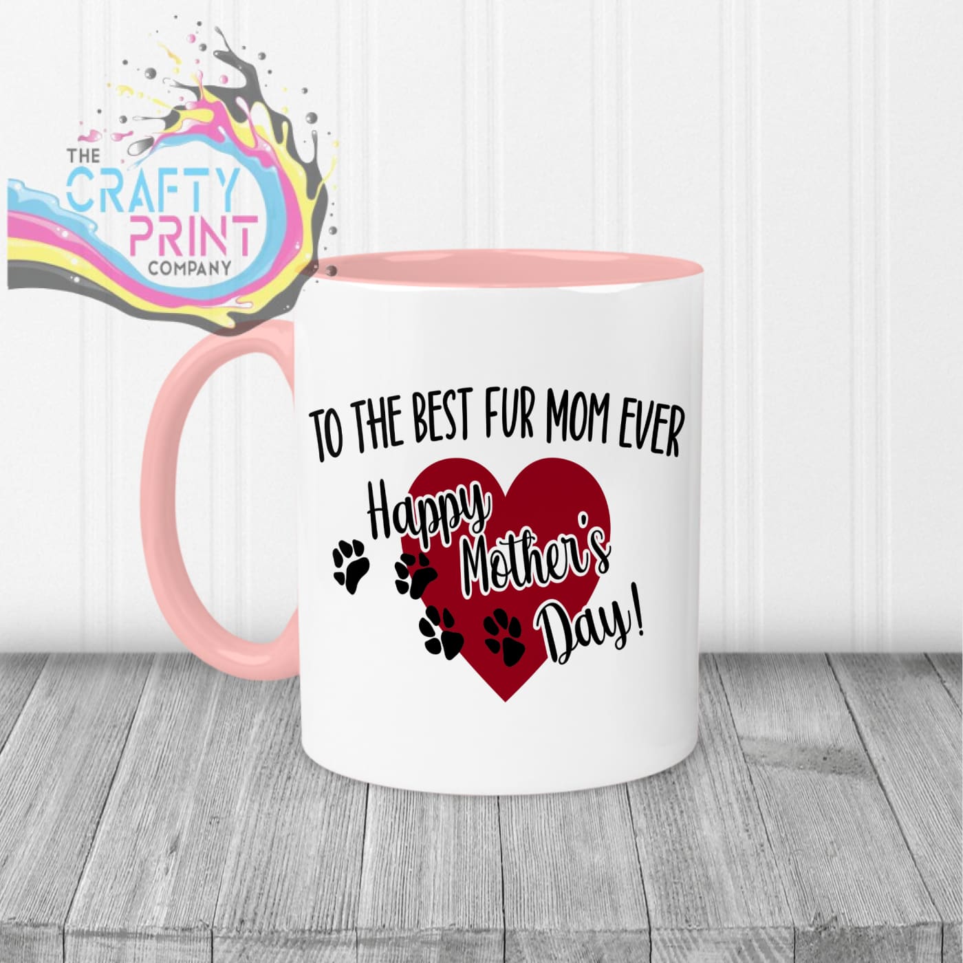 To the Best Fur Mom Ever Mug - Pink Handle & Inner - Mugs