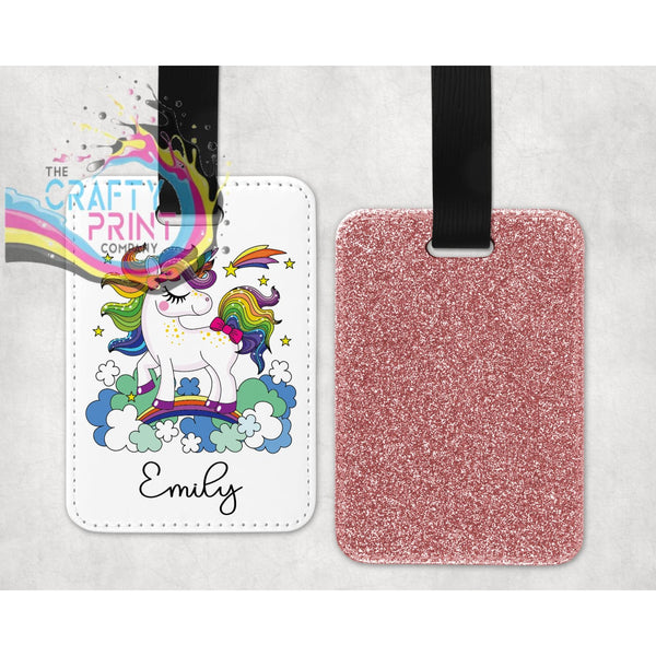 Unicorn Glitter Bag Tag - Rose Gold - Luggage Tags