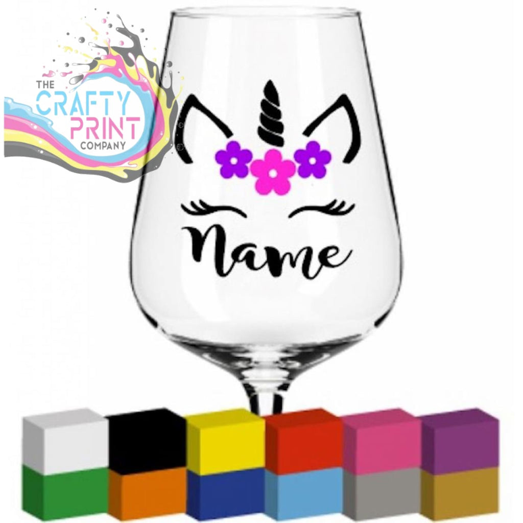 Unicorn Head Personalised Glass / Mug / Cup Decal / Sticker