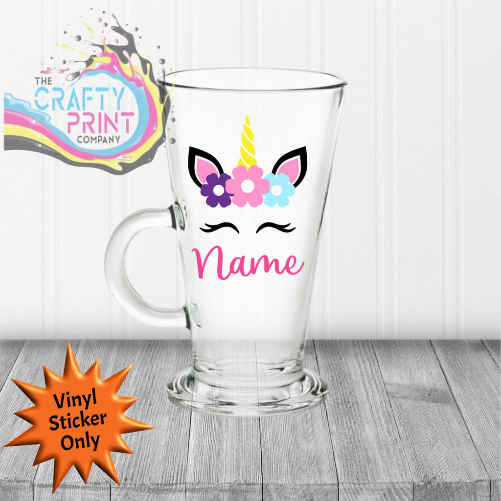 Unicorn Personalised Sticker for Latte Mug - Decorative