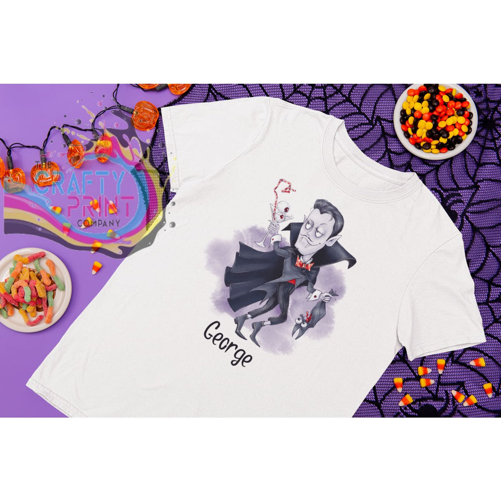 Vampire Halloween Personalised T-shirt - White - Shirts &
