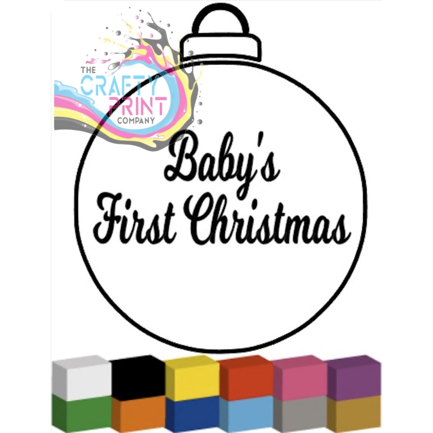 Vinyl Lettering (Two Lines) V2 for Bauble Sticker