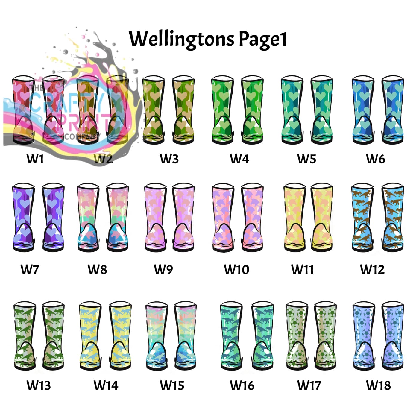 Wellington Boot Family Print Personalised - Posters Prints