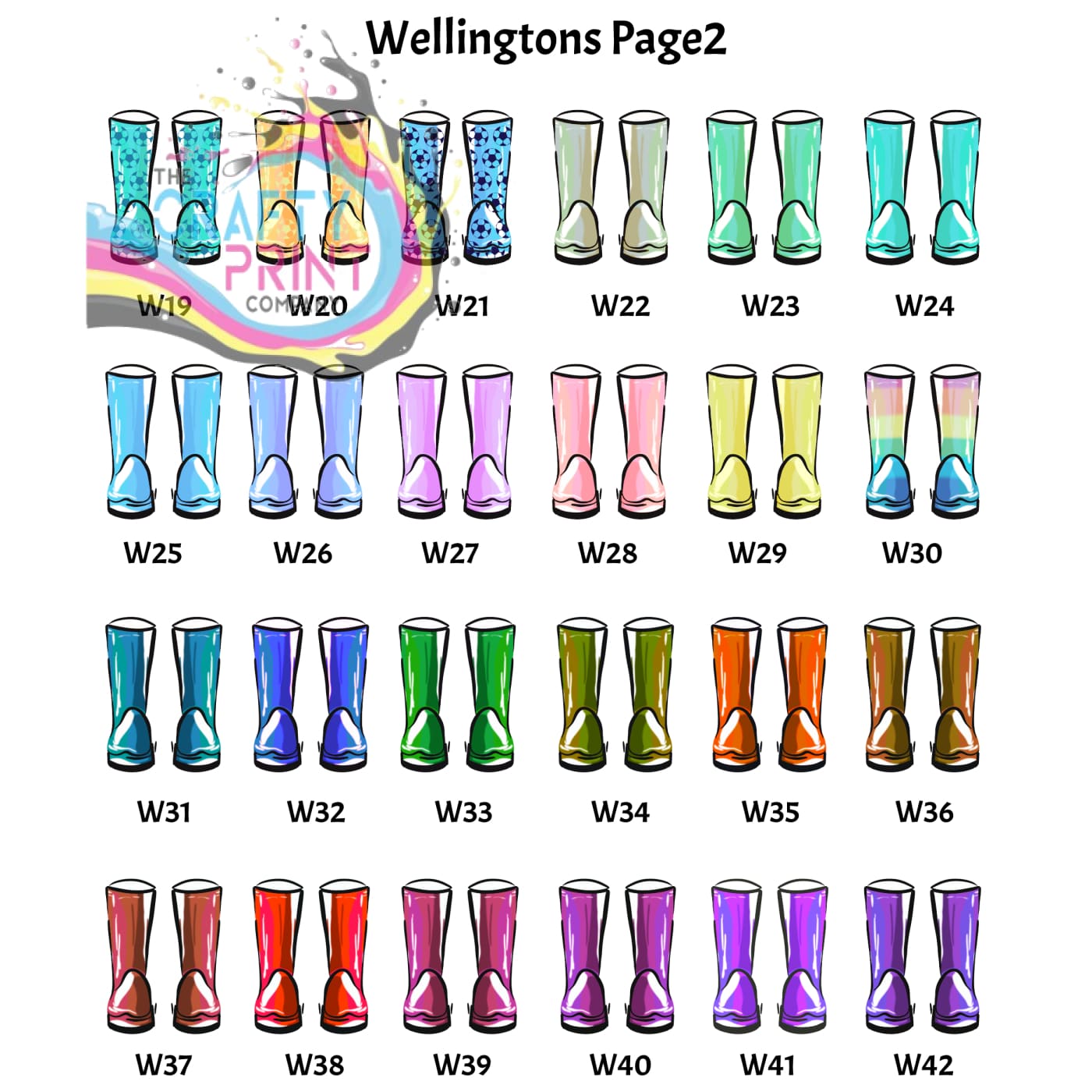 Wellington Boot Family Print Personalised - Posters Prints