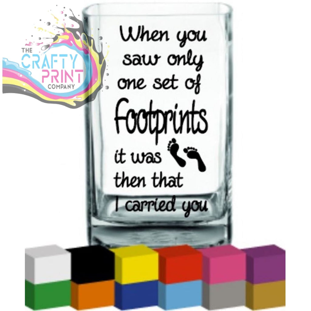 When you saw only one set of footprints Vase Decal Sticker -