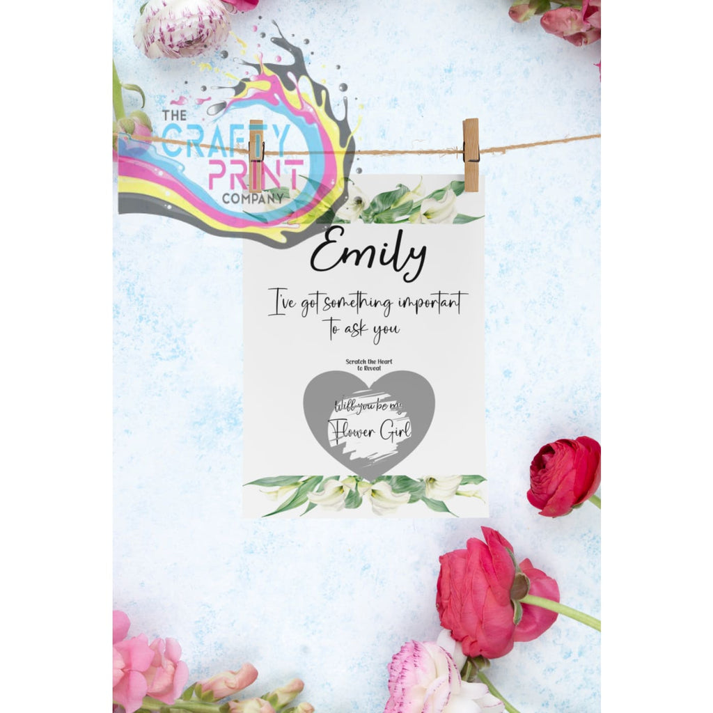 Will you be my Flower Girl? Postcard Scratch Card - Lily -